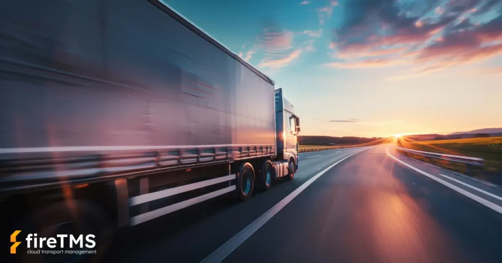 Samochód ciężarowy jedzie holenderską autostradą. Do przejazdu taką drogą uprawnia eurowinieta